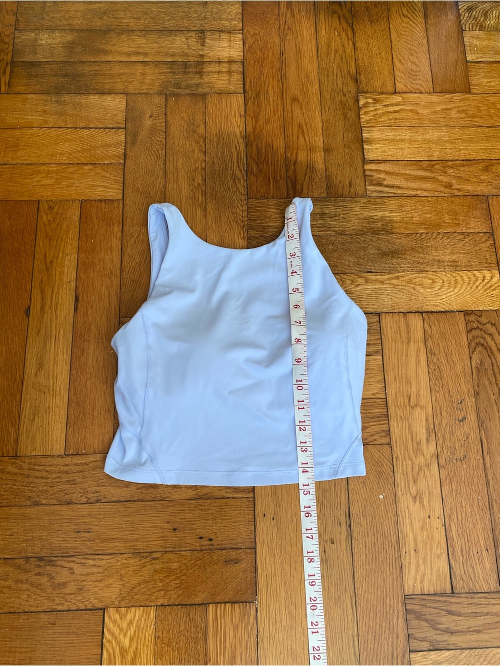 Lululemon Light Blue Lavender Cropped Tank Top Built-In Bra Size 2